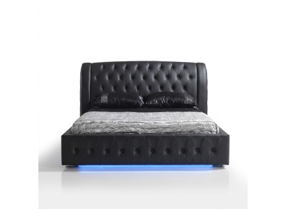 Modernes Hotel Design Bett XXL Betten Luxus Doppel Leder Chesterfield