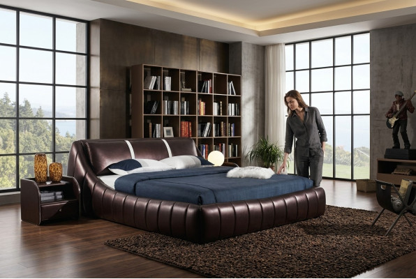 Modernes Hotel Design Bett XXL Betten Luxus Stil Doppel Leder 140 160 180x200cm