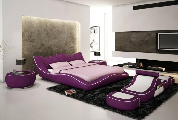Modernes Design Bett XXL Dekorative Betten Luxus Stil Doppel Hotel Leder