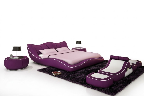 Modernes Design Bett XXL Dekorative Betten Luxus Stil Doppel Hotel Leder