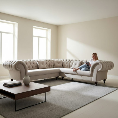 Chesterfield Ecksofa Preston Sofa Couch Wohnlandschaft Ecksofa Eck Design Neu
