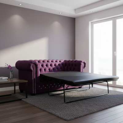 Chesterfield York Blink mit Bettfunktion Textil Couch Polster Sofas Couchen Neu