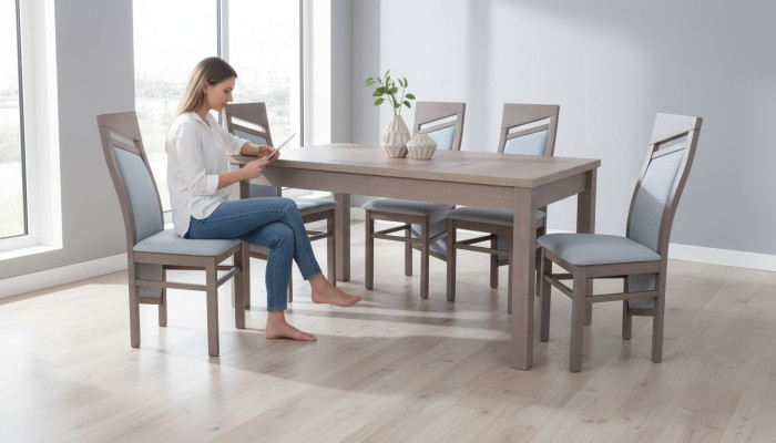 Esszimmer Garnitur Tisch + 6 Stühle Stuhl Set Essgarnituren Tische Essgruppe