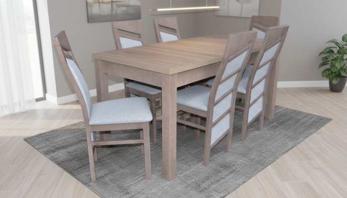 Esszimmer Garnitur Tisch + 6 Stühle Stuhl Set Essgarnituren Tische Essgruppe