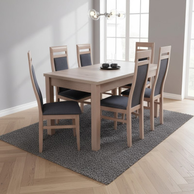 Esstisch Garnitur Tisch + 6x Stühle Stuhl Esszimmer Garnitur Tisch Holz