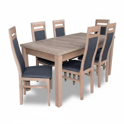Esstisch Garnitur Tisch + 6x Stühle Stuhl Esszimmer Garnitur Tisch Holz