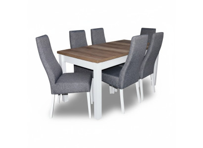 Design Tisch + 6 Stühle Esszimmer Garnitur Stuhl Set Essgarnituren Tische