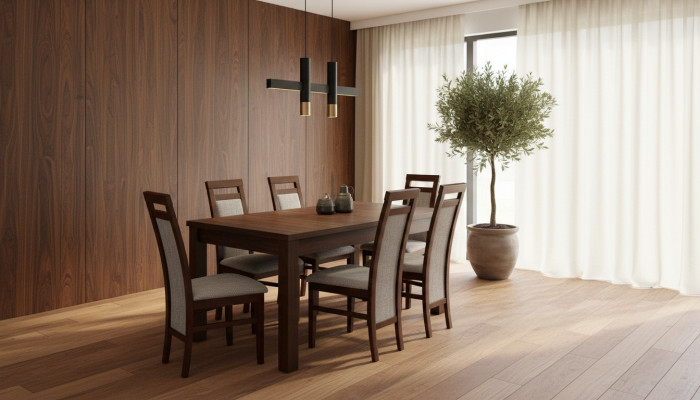Tisch + 6 Stühle Design Esszimmer Garnitur Stuhl Set Essgarnituren Tische