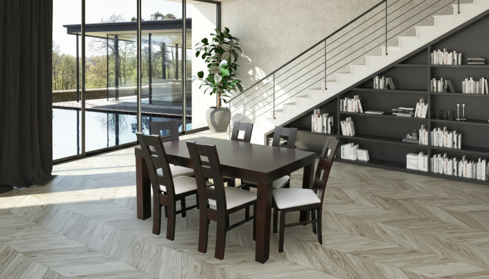 Designer Tisch + 6 Stühle Dekor Garnituren Komplett Wohnzimmer Esszimmer
