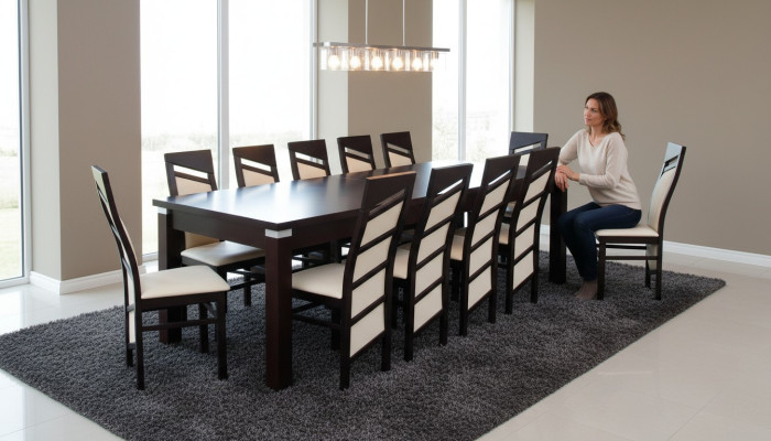 Design Esszimmer Garnitur Stuhl Set Tisch + 12Stühle Essgarnituren Tische Holz