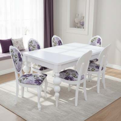Klassische Esstisch Tisch mit 6 Stühlen Esszimmer Gruppe Stuhl Tische