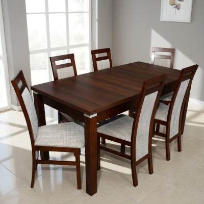 Design essgarnitur esstisch garnitur esszimmer tisch holz 6x stühle stuhl