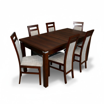 Design essgarnitur esstisch garnitur esszimmer tisch holz 6x stühle stuhl