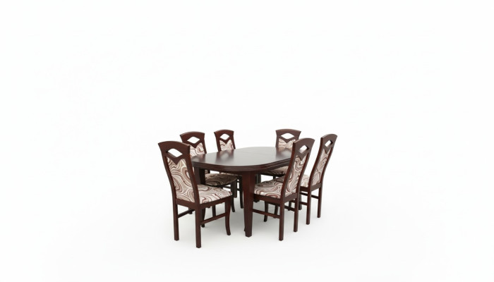 Klassische Esszimmer Garnitur Holztisch mit 6 Stühlen Stuhl Design