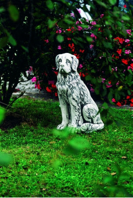 Garten Dekoration Hund Statue Skulptur Figuren Grau Skulpturen Designer