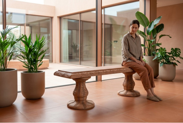 Bank Sitzbank Garten Ruhige Ecke Beton Sitz Bank Römischer Stil Möbel Terrasse