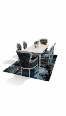 Esstisch designer Sitz Lehnstühle Stuhl Garnitur Tisch + 6 Stühle Set