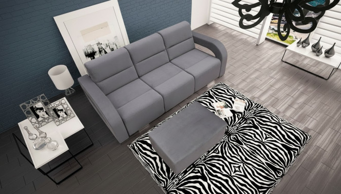3 Sitzer Luxus Bank Sofa Couch Blau Wohnzimmer Kanzlei Möbel