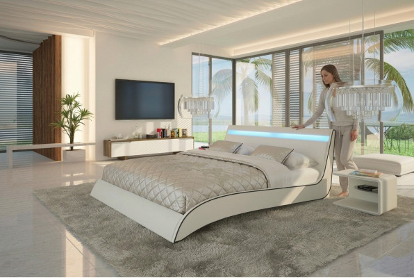 Design Betten Doppel Ehe Modernes Hotel Gestell Schlaf Zimmer Leder