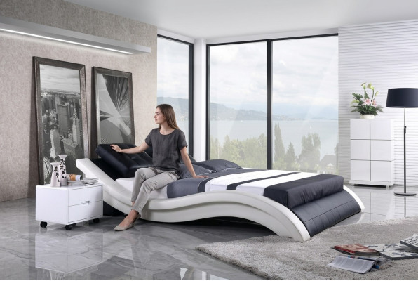 Design Betten Doppel Hotel Gestell Schlaf Zimmer Leder Luxus Modernes