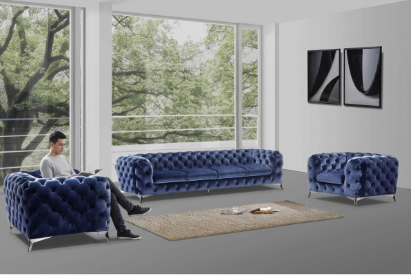 Sofa Chesterfield Couch Polster XXL Big Garnitur Textil 4+1+1 designer
