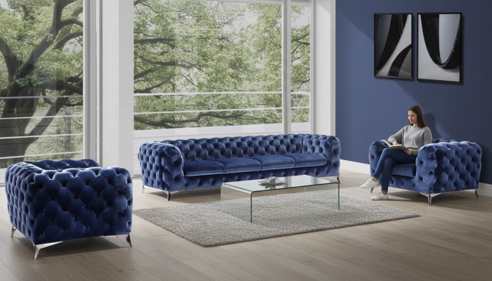 Sessel Couch Polster Sitz Designer Textil 1 Sitzer Couchen Polster Chesterfield