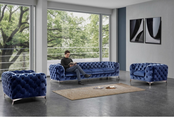 Italienische Sofa 2x Einsitzer Couch Set Polster Set Chesterfield Neu 1+1 Sitzer