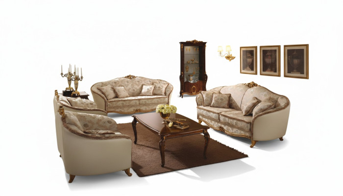 Luxus Klasse 3+1+1 Italienische Möbel Sofagarnitur Couch Sofa Neu