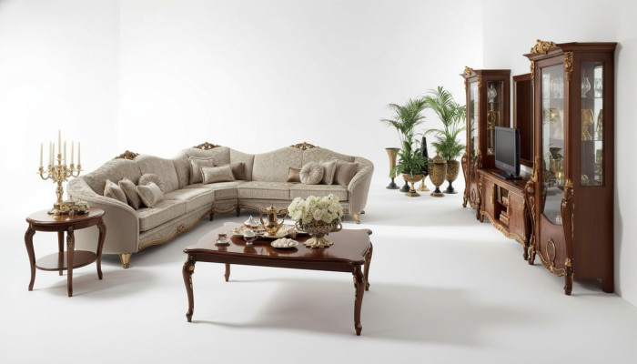 Klassische Design Couch Ecksofa Wohnlandschaft Sofa Polster Sitz arredoclassic