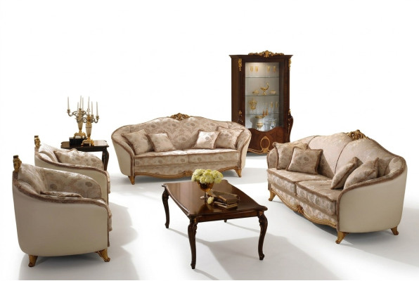 Sofa Couch 3 Sitzer ohne 2+1 Designer Möbel Klassische Barock Rokoko
