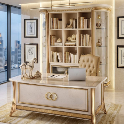 Bücherschrank Schrank Vitrine XXL Designer Möbel Luxus Barock Rokoko