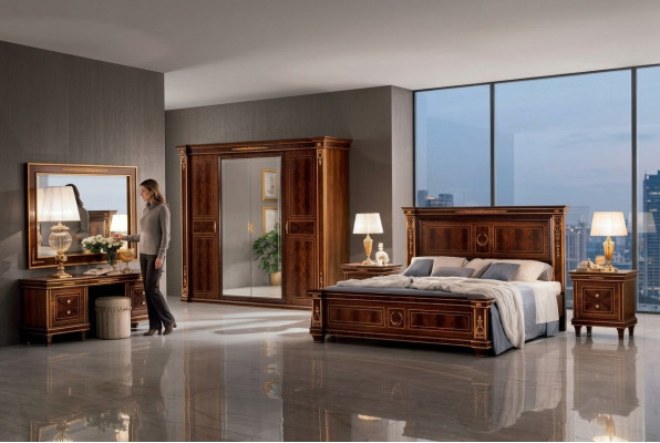Klassisches Designer Holz Bett Luxus Betten Edles Barock Rokoko Ehe