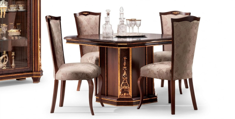 Klassischer Designer Stuhl Echtes Holz Stühle Barock Rokoko Antik Stil Italy