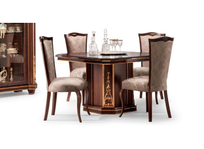 Klassischer Designer Stuhl Echtes Holz Stühle Barock Rokoko Antik Stil Italy