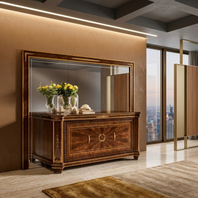 Buffet Kommode Kommoden Wohnzimmer Wandschrank + Spiegel