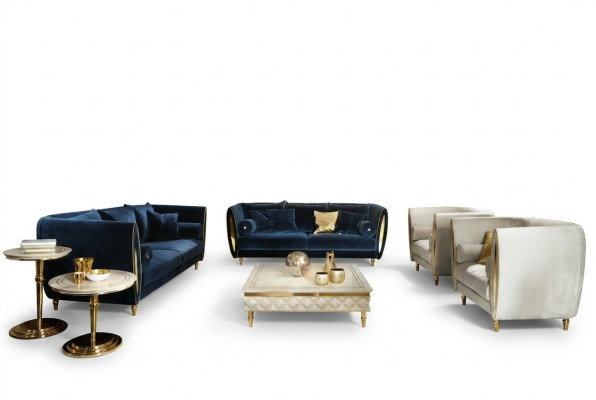 Luxus Klasse 3+2 Italienische Möbel Sofagarnitur Couch Sofa Neu