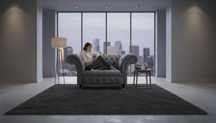 Chesterfield Design Sofa 1 Sitzer Couch Polster Luxus Klassische Textil Couchen