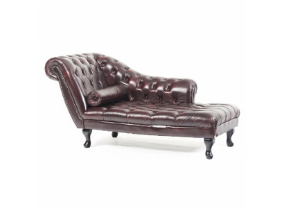 Chesterfield Rot Chaise Lounge Designer Liege Leder Sofa Chaiselongues Couch Neu