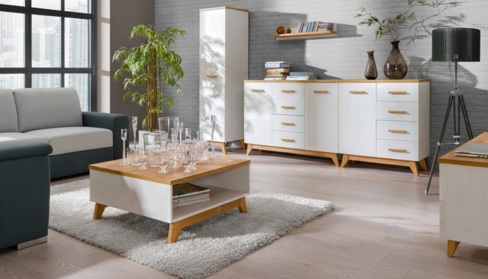 Wohnzimmer Set Beistelltisch TV Kommode Tisch Kommoden Wand