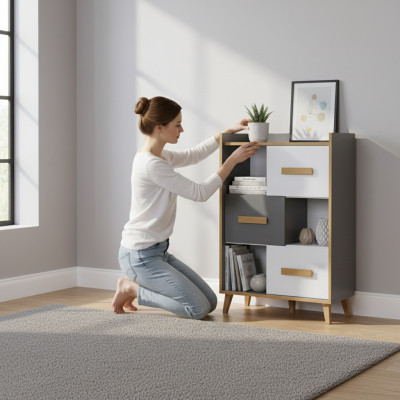 Bücherregal Regal Kommode Wand Schrank Kommoden Regale Aufbewahrung 