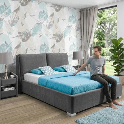 Design Bett Schlafzimmer Betten Textil Leder Hotel Luxus Polster Ehe Doppel