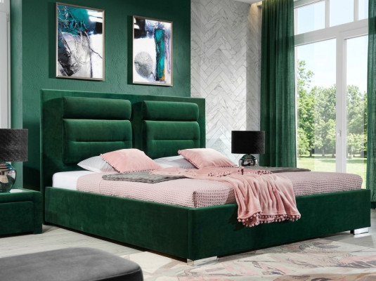Designer Bett Schlafzimmer Betten Textil Leder Hotel Luxus Polster Samt