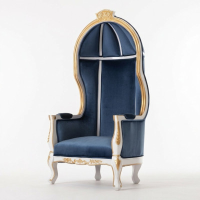 Thron Sessel Königlicher Polster Chesterfield Samt 1 Sitzer Antik Stil Stühle