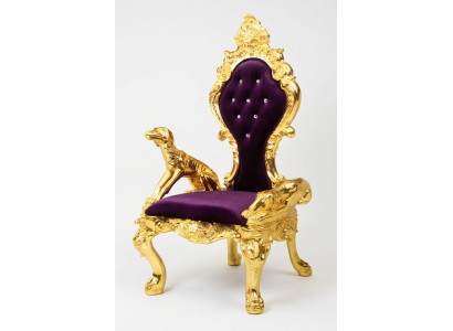 Thron Sessel Stühle Königlicher Polster Chesterfield Samt 1 Sitzer Antik Stil