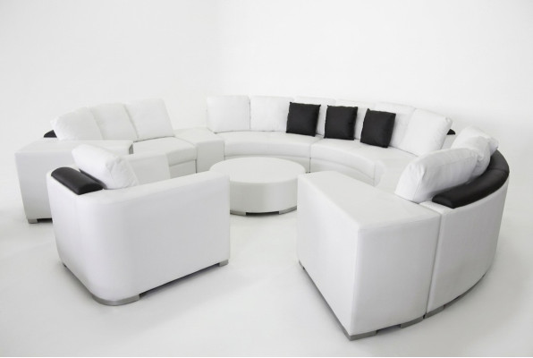 Runde Eck Sofa Couch XXL Big Rund Couchen Wohnlandschaft U Form Rund Polster Neu