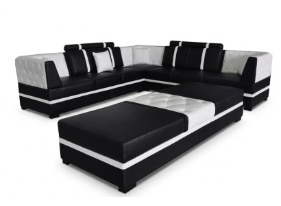 Eck Sofa Couch Wohnlandschaft Leder Couchen Polster Ecke Sitz Garnitur