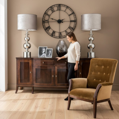 XXL Sideboard Anrichte Kommode Wohnzimmer Schrank Holz Regal Antik Stil Design