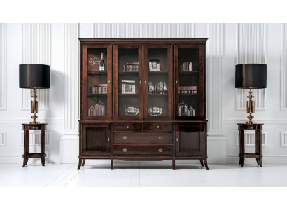 Wandschrank Edle Anrichte Holz Barock Stil Hochglanz Buffet Vitrine Schrank