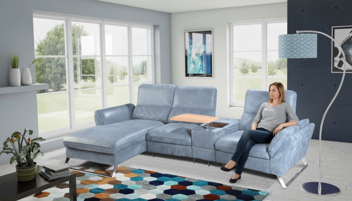 Heim Kino Sofa Couch Polster Leder Couchen Sofas Eck Garnitur Relax Fußstützen