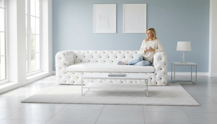 XXL Design Sofa Couch Polster 4 Sitzer Englische Chesterfield Samt Sofas Couchen